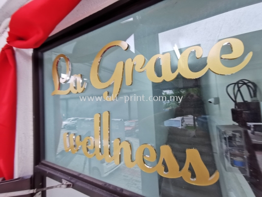 La grace wellness - laser cut 3d clear acrylic lettering signage 
