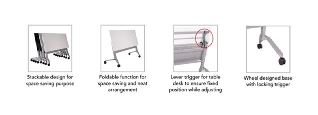 Heavy duty foldable table with custor A1 specification