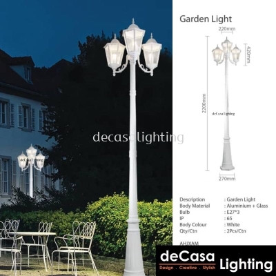 Outdoor Pole Light - White