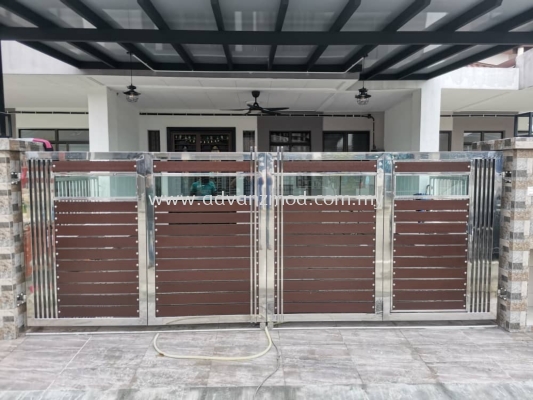 Stainless Steel Folding Gate With Aluminium Panels 