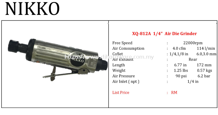 NIKKO XQ 812A  AIR DIE GRINDER (TS)