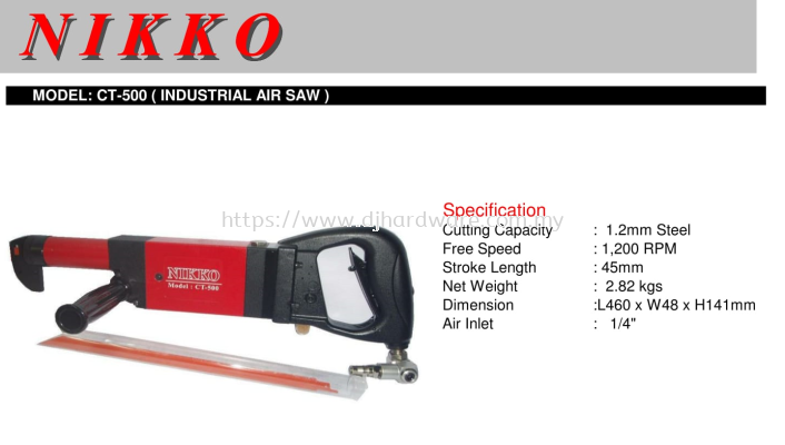 NIKKO INDUSTRIAL AIR SAW CT 500