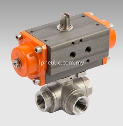 3-WAYS SST ACTUATED BALL VALVES-- L VERSION DOUBLE ACTING