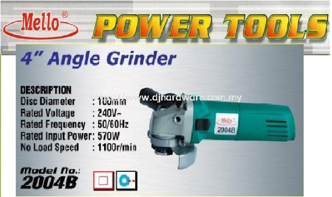 MELLO POWER TOOLS ANGLE GRINDER 4 2004B (WS)