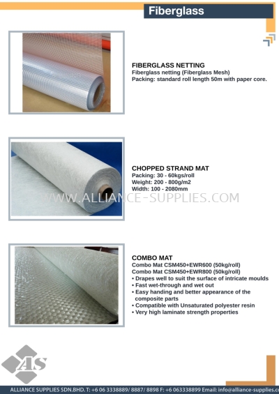 Fiberglass Netting / Chopped Strand Mat / Combo Mat