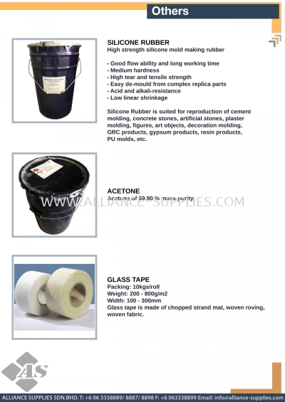 Silicone Rubber / Acetone / Glass Tape