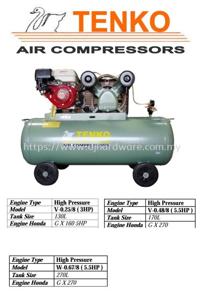 TENKO AIR COMPRESSORS 3 TYPS (TS)