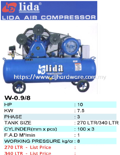 LIDA AIR COMPRESSOR HIGH PRESSURE V 0.9 8 (TS)