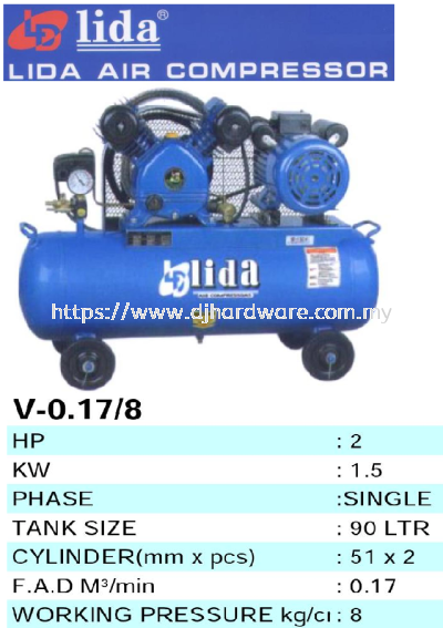 LIDA AIR COMPRESSOR HIGH PRESSURE V 0.17 (TS)