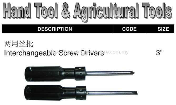 HAND TOOL & AGRICULTURAL TOOLS INTERCHANGEABLE SCREW DRIVERS (WS)