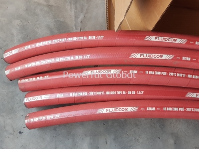 FLUIDCOR High Temperature Steam Hose Red 1.5in