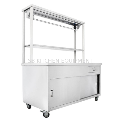 Chicken Rice Stall with Glass Overshelf & Spotlight