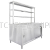 Stainless Steel Tea Counter with Glass Overshelf 01 Kitchen Equipment