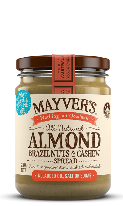 MAYVERS  Almond, Brazil & Cashew Spread 240gm