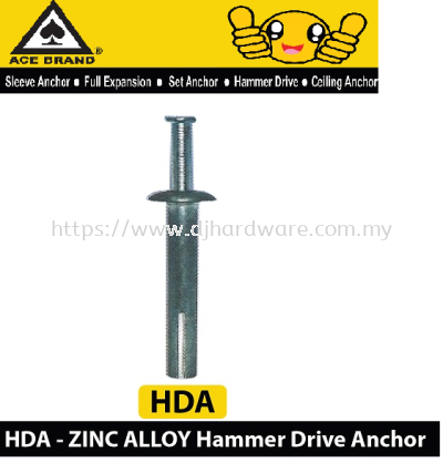 ACE HDA ZINC ALLOY HAMMER DRIVE ANCHOR(WS)