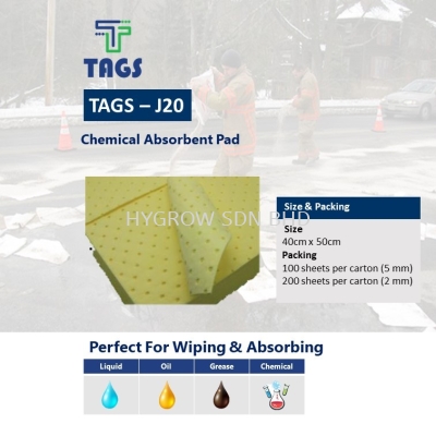 TAGS-J20 Chemical Absorbent Pad (40cm x 50xm)