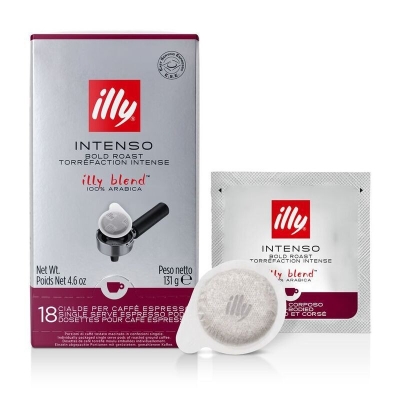 ILLY INTENSO-BOLD ROAST DARK 125G  ( 18 PODS  BOX )