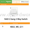SCHNEIDER ELECTRIC VIVACE WHITE SERIES 16AX 2GANG 2 WAY SWITCH  (WS) MOUNTING BOX CABLES LIGHTING & ELECTRICAL