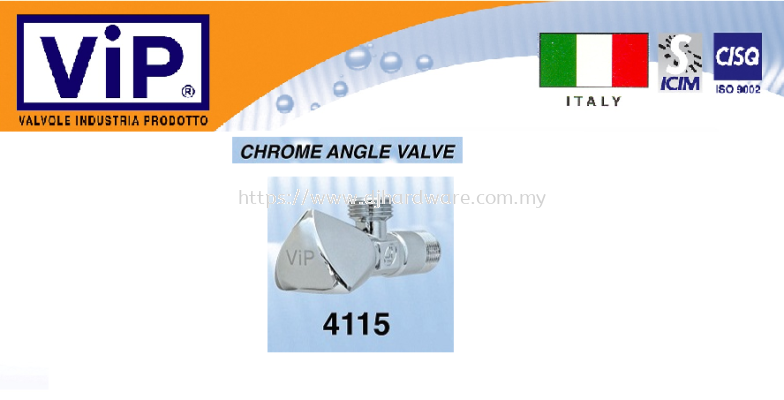 VIP VALVOLE INDUSTRIA PRODOTTO CHROME ANGLE VALVE 4115 (WS)