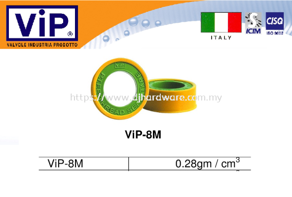 VIP VALVOLE INDUSTRIA PRODOTTO PTFE THREAD SEAL TAPE VIP 8M (WS)