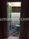 Toilet aluminium swing door ( p/c white + pictures) @taman tun perak ( wira)  Aluminium swing doors