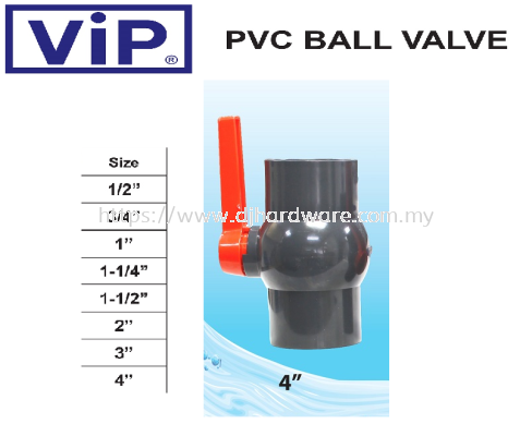 VIP PVC BALL VALVE 4" (WS)