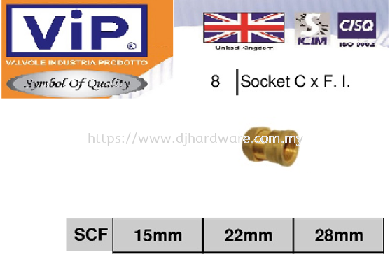 VIP COPPER PIPE FITTINGS BS 864-2 SOCKET C X FI SCF (WS)