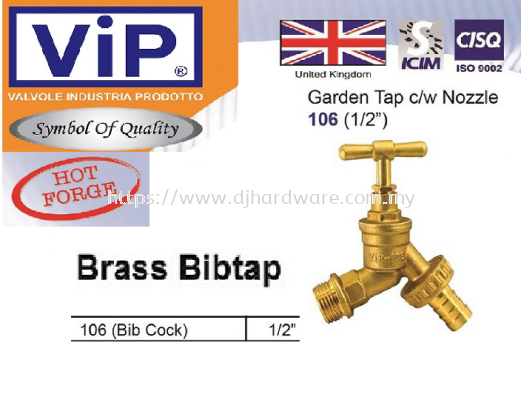 VIP COPPER PIPE FITTING HOT FORGE BRASS BIBTAP GARDEN TAP CW NOZZLE 106 (WS)