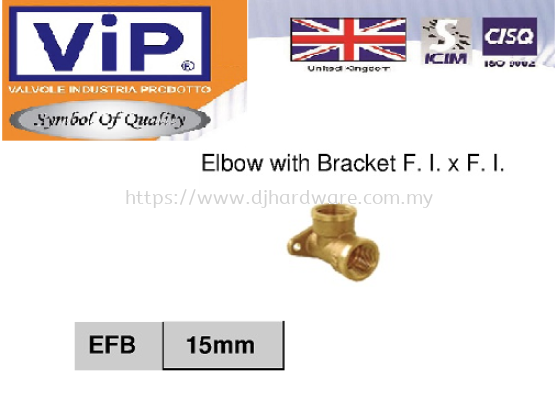 VIP COPPER PIPE FITTINGS BS 864-2 ELBOW  WITH BRACKET FI X FI EFB (WS)