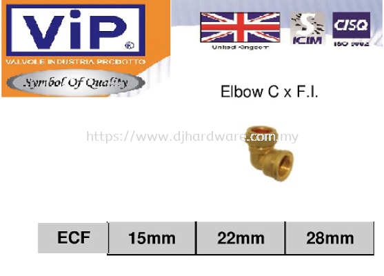 VIP COPPER PIPE FITTINGS BS 864-2 ELBOW C X FI ECF (WS)