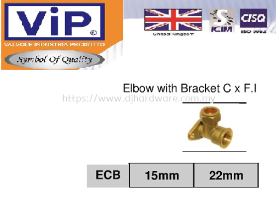 VIP COPPER PIPE FITTINGS BS 864-2 ELBOW WITH BRACKET C X FI ECB (WS)