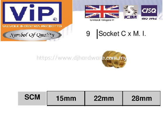 VIP COPPER PIPE FITTINGS BS 864-2 SOCKET C X MI SCM (WS)