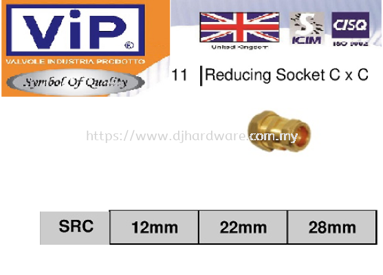 VIP COPPER PIPE FITTINGS BS 864-2 REDUCING SOCKET C X C SRC (WS)