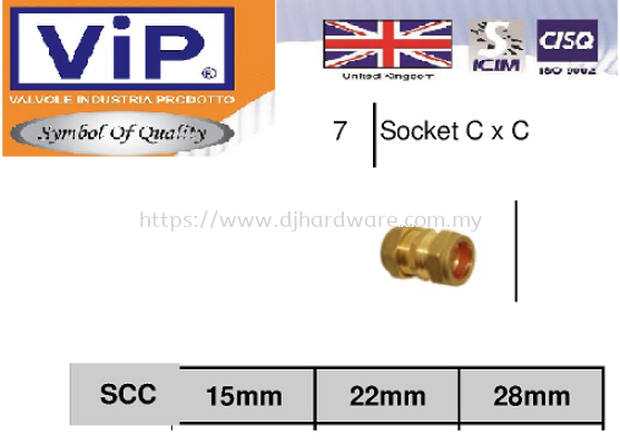 VIP COPPER PIPE FITTINGS BS 864-2 SOCKET C X C SCC (WS)