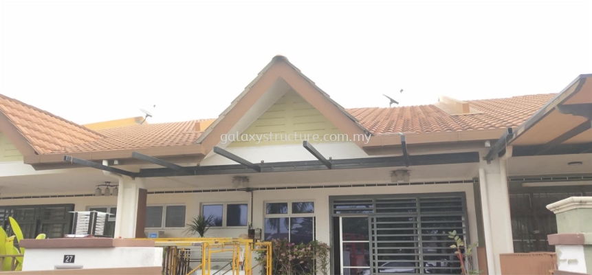 Awning Polycarbonate Clear Glass & Louvers @ Jalan Kebun Nenas, Bandar Putera 2, 41200 Klang.