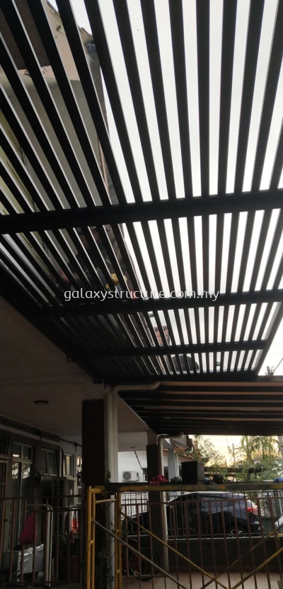 Awning Polycarbonate Clear Glass & Louvers @ Jalan Kebun Nenas, Bandar Putera 2, 41200 Klang.