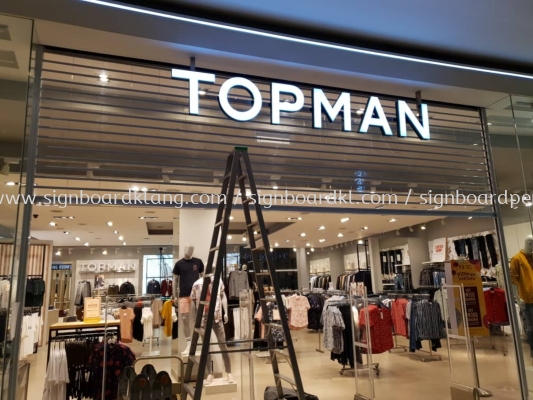 Top Man 3D box up channel led frontlit lettering signage signboard at shopping mall pavilion kuala lumpur