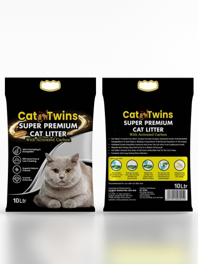 60252 Cat Twins 10L Activated Carbon Cat Litter