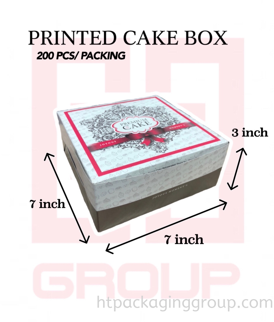 7inch x 7inch x 3inch（200PCS/PACKING） PREMIUM PRINTED CAKE BOX CAKE BOX READY MADE