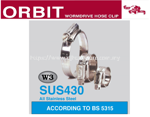 ORBIT WORMDRIVE HOSE CLIP ALL STAINLESS STEEL SUS430 W3 (WS)