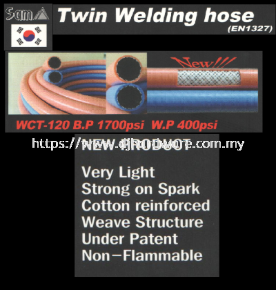 SAMSAN TWIN WELDING  HOSE EN1327 WCT120 BP 1700PSI WP 400PSI (WS)