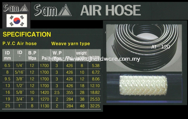 SAMSAN AIR HOSE PVC AIR HOSE AT120  (WS)