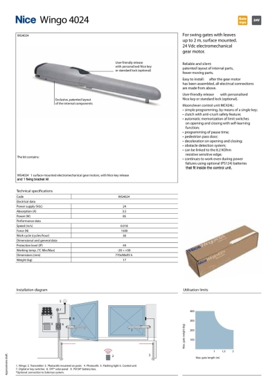 Nice Wingo 2024 - Swing Autogate System