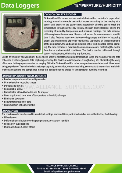 Temperature & Humidity - Dickson Chart Recorder