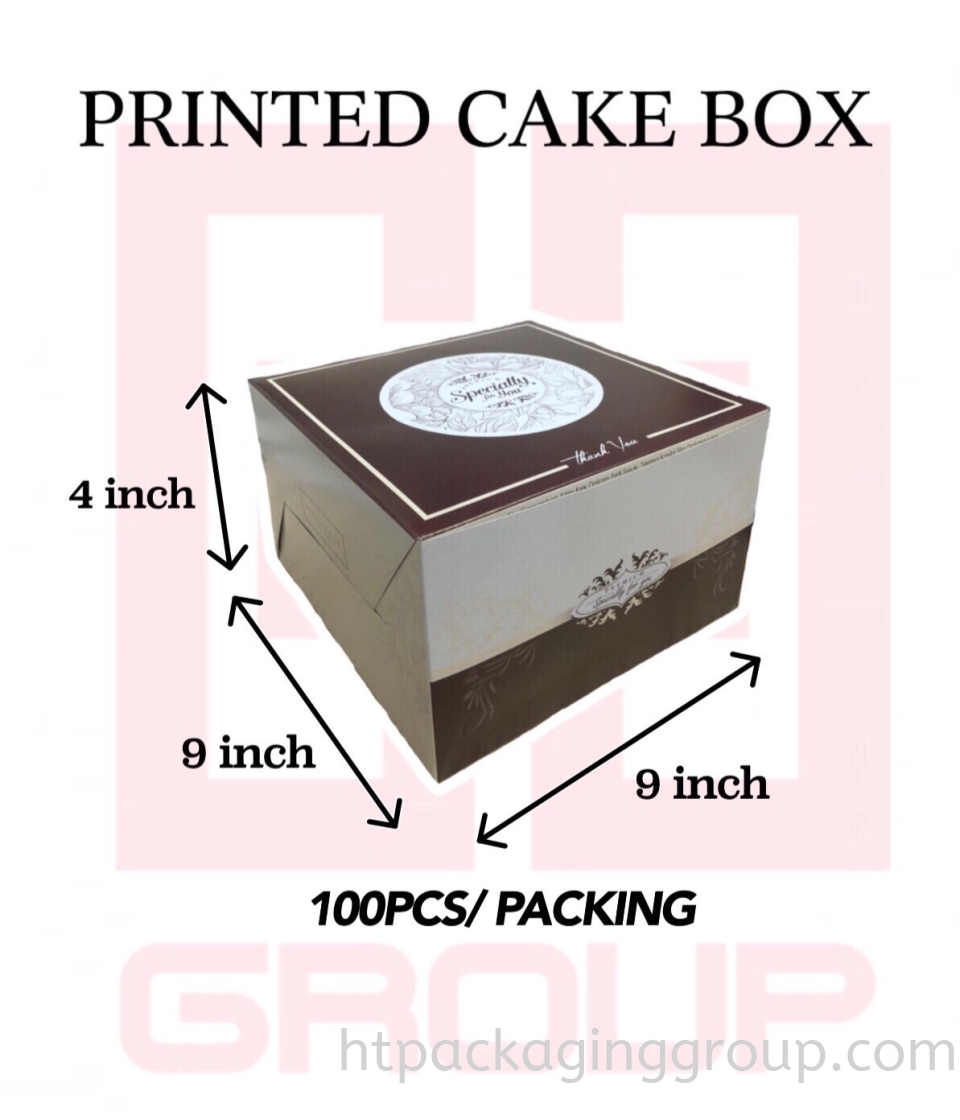 9inch X 9inch X 4inch（100PCS/PACKING） PRINTED CAKE BOX  CAKE BOX READY MADE