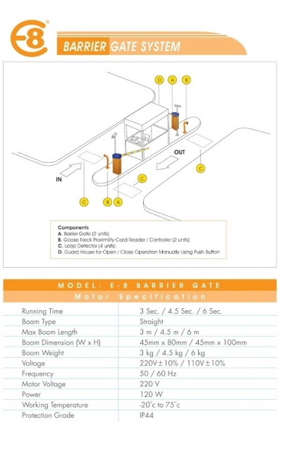 E-7000 - E8 Barrier Gate System