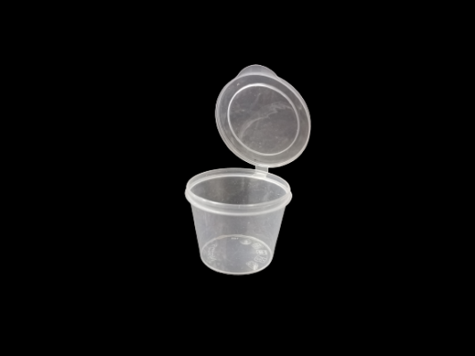 1oz round container with hinged lid