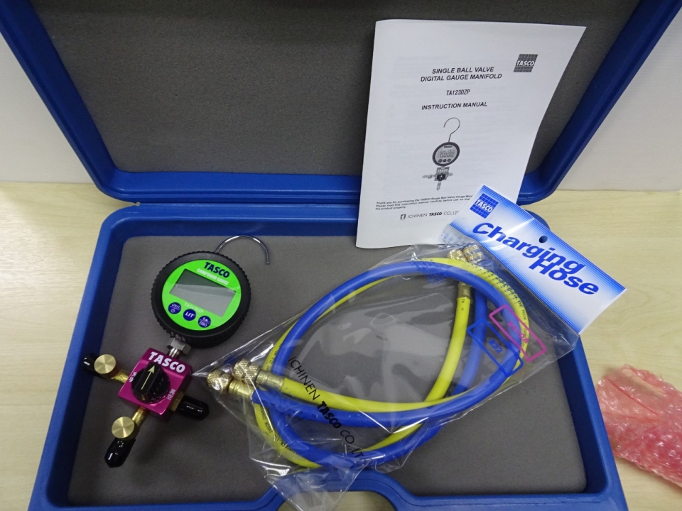 TASCO TA123DZP-1 SINGLE BALL VALVE DIGITAL GAUGE MANIFOLD KIT (R410A/R32)