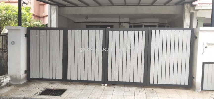 Powder Coated Mild Steel Folding Gate with Autogate Motor System @ Jalan Usj 2/4Q, 47600 Subang Jaya.