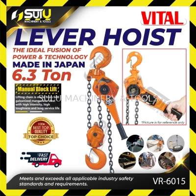 VITAL VR2-60 / VR-6015 Heavy Duty Lever Hoist 6.3Ton x 1.5M (Made In JAPAN)